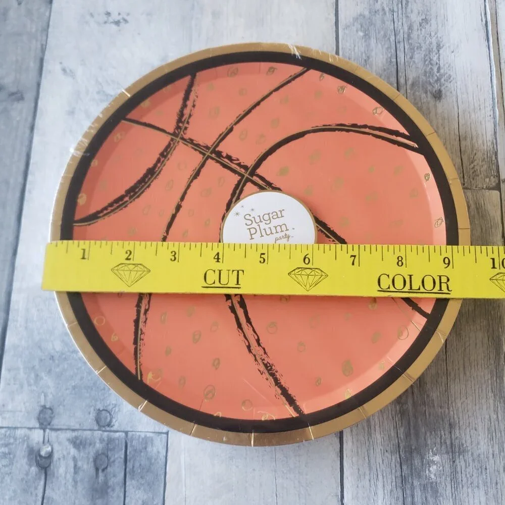 NWT - Sugar Plum Party Paper Basketball Plates (32) and Napkins (40)